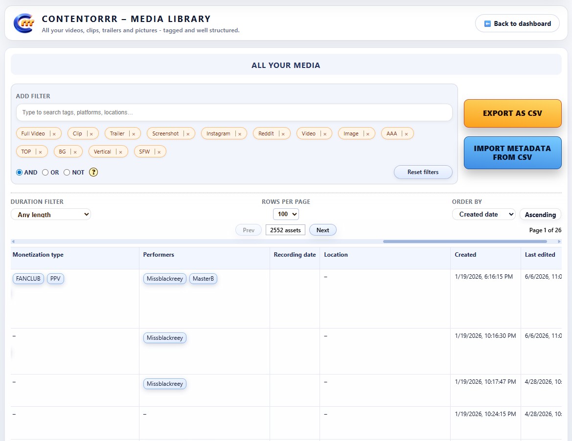 Media library screenshot thumbnail
