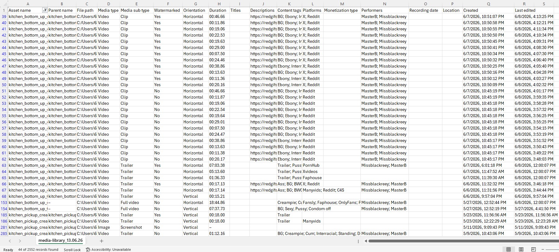 Export screenshot thumbnail